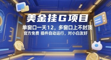 美金挂G项目，单窗口一天12，多窗口上不封顶，官方免费插件自动运行，对小白友好【揭秘】-学习圈